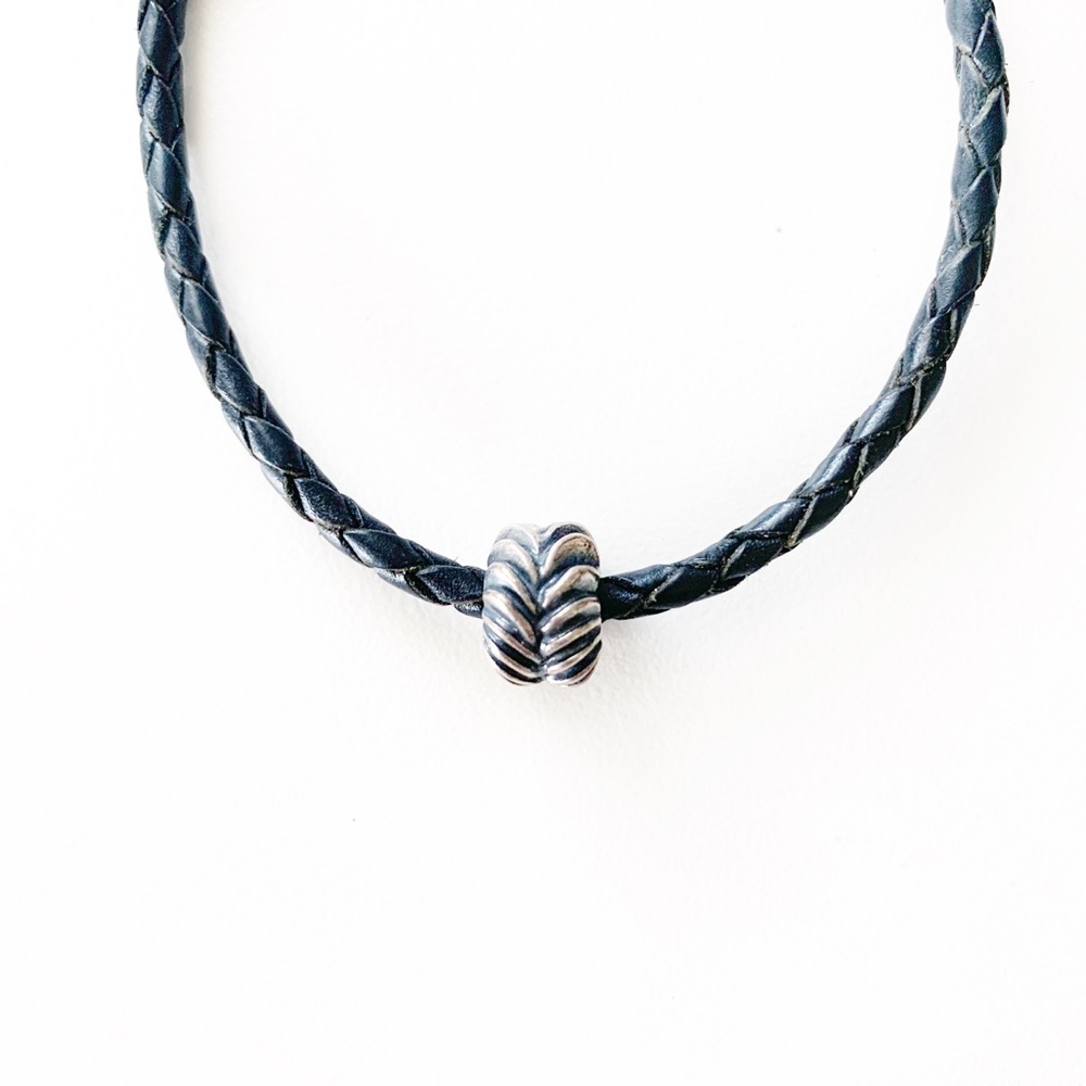 Authentic Pandora Leaf Braid Charm - image 1